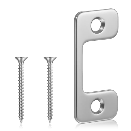 Adjustable Strike Plate for Exterior Doors, Large Hole and Narrow Edge Frame Striker for Door Latch Home and Rental Security Strike Plate -Smooth Lock Every Time
