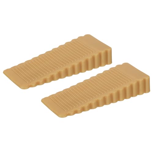 uxcell 2 Pcs Door Stoppers for Bottom of Door, 15mm/0.59 Inch Door Stops, Rubber Door Stopper Wedge Anti Slip, Window Stopper Door Stackable, Orange - color: Orange, size: 0.59-inches