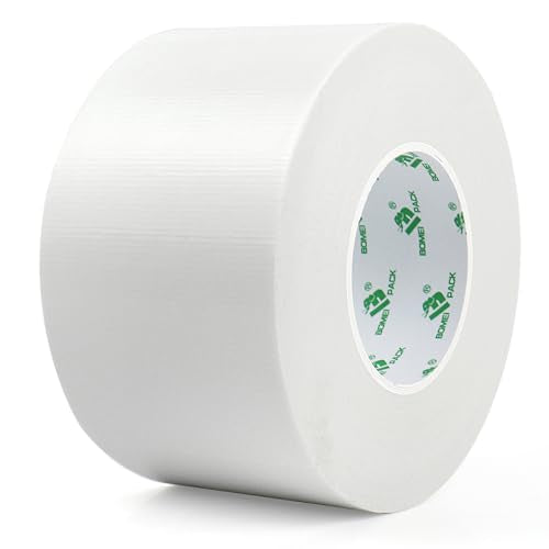 BOMEI PACK White Sticky Duct Tape Heavy Duty Strong Industrial Color Duct Tape 3.6inch x 72yds for Packing and Repairing 1 Pack - color: White