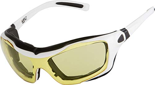 Large Motorcycle Riding Glasses Extreme Sports Wrap Sunglasses - color: White | Yellow Night Driving
