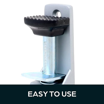 SUMMIT DOORWARE Heavy Duty Spring Loaded Step Down Door Stopper - Door Holder Ideal for Residential & Commercial Use - Aluminium Finish