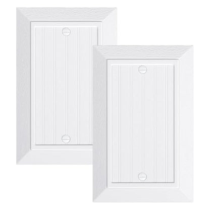 2-Pack Classic Beadboard Single Blank Wall Plate, Unbreakable Polycarbonate Wall Plate Cover, Pure White 1 Gang Wall Plate for Unused Outlets/Switches - color: Pure White, size: 1 Blank 2PK