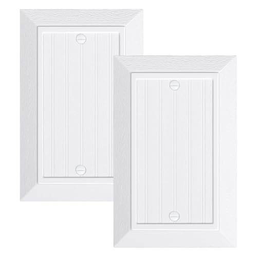 2-Pack Classic Beadboard Single Blank Wall Plate, Unbreakable Polycarbonate Wall Plate Cover, Pure White 1 Gang Wall Plate for Unused Outlets/Switches - color: Pure White, size: 1 Blank 2PK