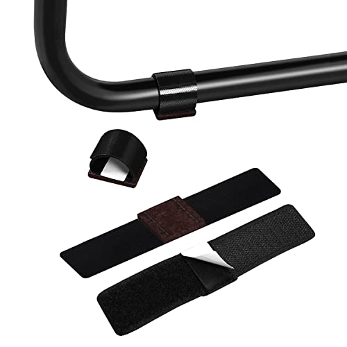 Ezprotekt 24 PCS Wrap-Around Felt Furniture Pads with Hook and Loop Fasteners, Non-Slip Chair Sled Floor Protectors, Floor Glides Tubing Protectors fits Most Chair Rails, Prevent Scratches (Black) - color: Black-24pcs, size: S: 0.8" X 1.2" X 5.3"