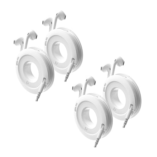 Side Winder Mini and Max Headphone, Earbud and Charging Cable Winder and Organizer Perfect for Wrapping Earbuds and Cords for Travel and Organization 4-Pack (White, Mini) - color: White, size: Mini