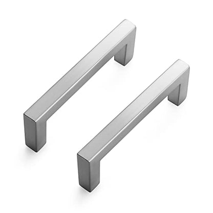 Ravinte 10 Pack Solid 3 Inch Center to Center Slim Square Bar Drawer Handles - Cabinet Hardware Brushed Nickel Pulls for Kitchen and Drawers - size: 3" Hole Center
