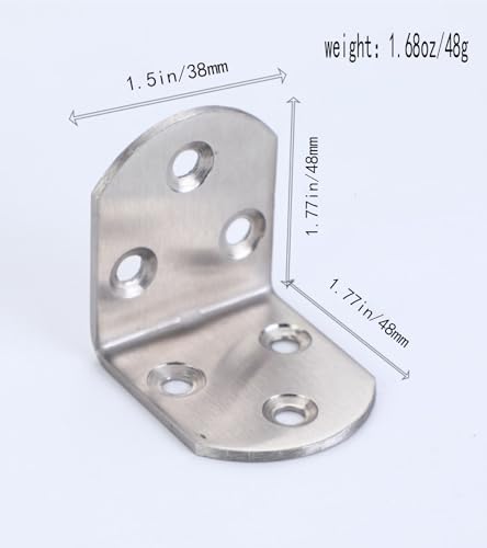 4 Pack Flat Mending Plate for Wood, Stainless Steel Straight Brackets Flat Repair Fixing Wood Brace Joining Plates Connector with Fixing Screws (8, L-Shaped Bracket 1.5*1.77*1.77in) - size: L-Shaped Bracket 1.5*1.77*1.77 in