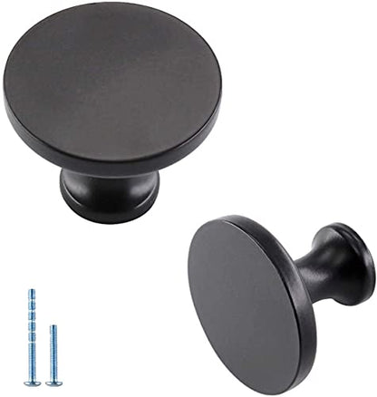 homdiy 5 Pack Matte Black Cabinet Knobs, Solid Round Drawer Knobs, Modern Kitchen Cabinet Hardware for Bedroom Dresser, Cupboard, Drawers - color: Black, size: 5 Pack
