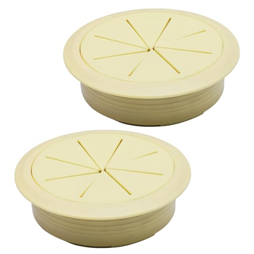 Desk Grommet 2-3/8" (60 mm), Desk Hole Cover for Cables Beige, Cable Grommet ABS Plastic, Desk Hole Grommet for Office and Home Table Cable, Detachable & Flexible Cable Cord Organizer-2 Pcs - size: 2-3/8"(60 mm)-2Pcs, style: Beige