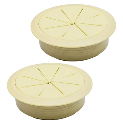 Desk Grommet 2-3/8" (60 mm), Desk Hole Cover for Cables Beige, Cable Grommet ABS Plastic, Desk Hole Grommet for Office and Home Table Cable, Detachable & Flexible Cable Cord Organizer-2 Pcs - size: 2-3/8"(60 mm)-2Pcs, style: Beige