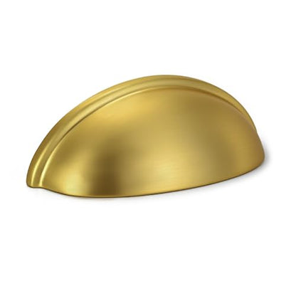 HOMOTEK 5 Pack Drawer Bin Cup Pulls Dresser Pulls for Cabinets - 3 Inch Hole Centers Furniture Handles,Kitchen Cabinet Hardware,Brushed Gold - color: Brushed Gold, size: 5 Pack