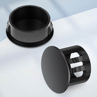 50PCS 1" Plastic Plugs Hole, Cabinet Hole Decorative Covers, Black Plastic Plugs for Round Furniture Holes