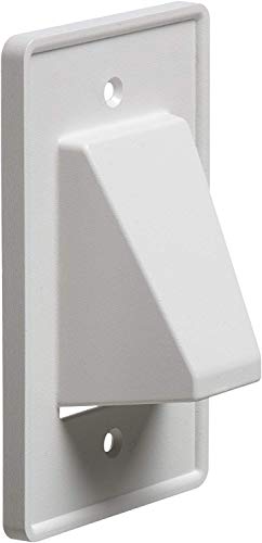 Arlington CE1-1 Recessed Cable Wall Plate, 1-Gang, White - color: White, size: 1-Gang; 1-Pack