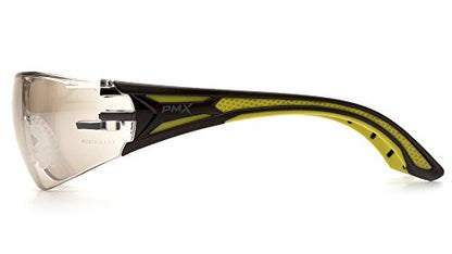 Pyramex Endeavor Plus Safety Glass Black/Gray Frame With Foam Padding Clear H2MAX Anti-fog Lens - color: I/O Mirror Lens/ Black-green Frame, style: Standard