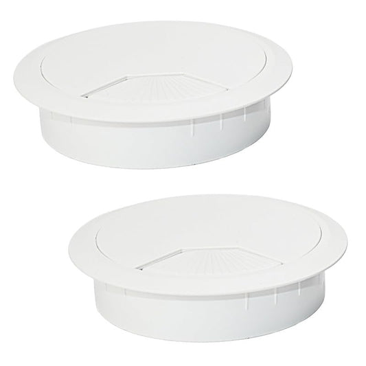 EASYEAH 5 Pcs Desk Grommet 3-1/8" / 80 mm, Desk Cord Hole Cover, Cable Grommet ABS Plastic, Desk Hole Grommet for Home & Office Pc, Detachable Adjustable Cable Cord Organizer-White - color: 2pcs White, size: 3-1/8" / 80 mm