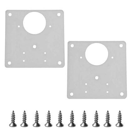 2Pcs 3.54 x 3.54 Inch Cabinet Hinge Repair Plate, Stainless Steel Hinge Repair Brackets with Fixing Screws for Kitchen Cabinets, Cupboard Doors, Furniture(5 Holes) - size: 2Pcs 5 holes