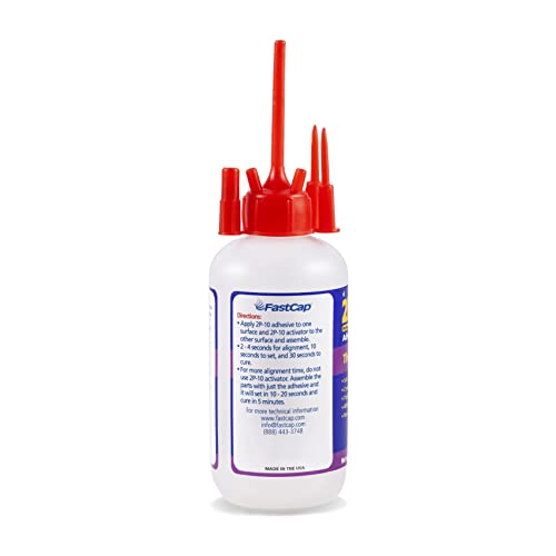 FastCap 2P-10 - Thin – High Performance Super Glue - CA (Cyanoacrylate Adhesive) -10 oz/283g. Perfect for Micro or Hairline Cracks. 2-Part Adhesive. Activator Sold Separately (1-Bottle) - style: Thin