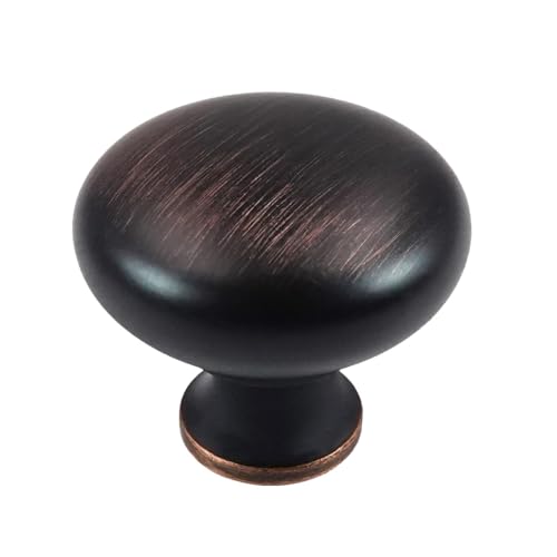 HESTIA HARDWARE 10 Pack 1-1/4 inch Diameter Oil Rubbed Bronze Round Zinc Cabinet Knobs for Kitchen Bathroom Dresser Drawer Pulls and Knobs Cupboard (Z1.10.O) - color: Oil Rubbed Bronze