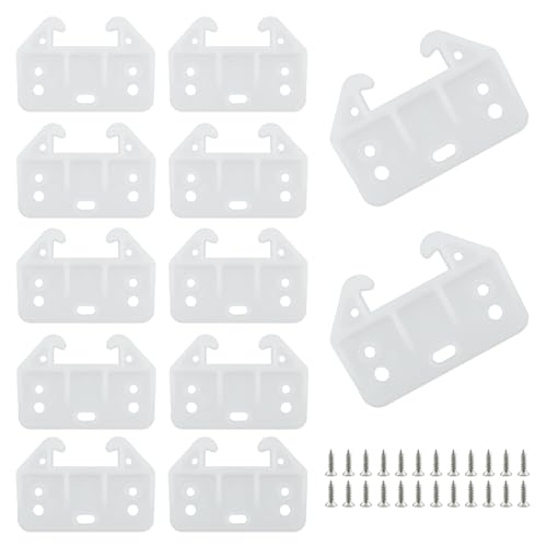Drawer Slide Guides Bottom Mount, 12 Pack Plastic Drawer Track Rail Guide Bottom Mounting Brackets for Dresser, Cabinet, Closet etc. (Include Mounting Screws)