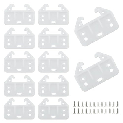 Drawer Slide Guides Bottom Mount, 12 Pack Plastic Drawer Track Rail Guide Bottom Mounting Brackets for Dresser, Cabinet, Closet etc. (Include Mounting Screws)
