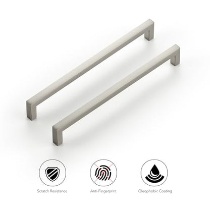 Ravinte 10 Pack Solid 7-1/2 Inch Center to Center Slim Square Bar Dresser Drawer Handles Kitchen Cabinet Handles Brushed Nickel Drawer Pulls Kitchen Cabinet Hardware Pulls - size: 7-1/2" Hole Center