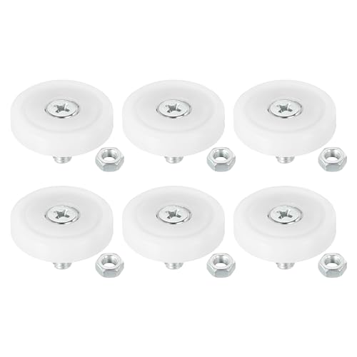 PATIKIL 29mm Drawer Rollers, 6 Pack Plastic Drawer Pulley Replacement Wheels Bearing Small Pulley with Nuts - size: 29mm