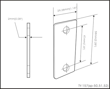 QCAA Stainless Steel Door Strike Filler Plate, 2-1/4" x 1-1/8", Matte Black, Made in Taiwan, 2 Pack - color: Matte Black(SS), size: 2 Pack