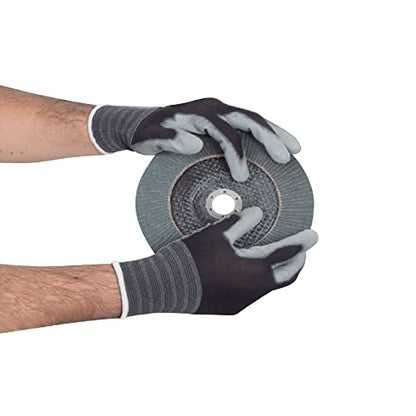 TRUPER GUX-MEC-C Polyurethane Coated Nylon Gloves, Knitted Cuff. Size S