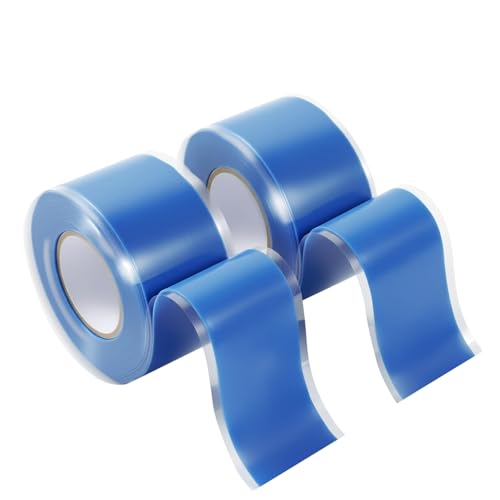 2-Pack Blue Silicone Tape (20 Ft Total) - Flexible Grip Tape for Sport Rackets & Fishing Rods - Leak Seal Repair for Irrigation Pipes - Easy-Peel Liner, 1 Inch x 10 Feet - color: Blue