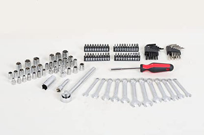 MECHMAX 121 Piece Mechanic Tool Set, 1/4 & 3/8 Inch Drive Metric & Standard Socket Wrench Kit, for General, Home, Car, Mechanics, Automotive Repair Tool Kit and as A Gift - style: 121 Piece