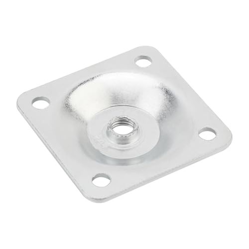 8 Sets Leg Mounting Plates Kit, M8 Thread Furniture Sofa Legs Attachment Plates T-Plate for Repairing Damaged Sofa Couch Seats, with Hanger Bolts, Screws(8, White) - color: Silver