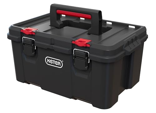 Keter Stack-n-Roll Modular Tools Organizer for Garage Storage and DIY, 3 Piece Resin Rolling Tool Box System for Small Parts, Black - size: 3PC System
