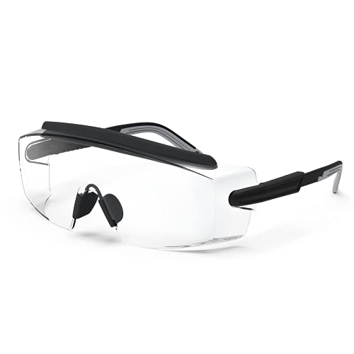 Anti Fog Safety Glasses Safety Goggles Over Glasses Protective Glasses with Anti Scratch Lenses Adjustable - color: Black