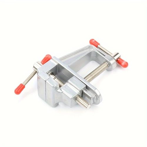 3.5 Inch Compact Aluminum Alloy Swivel Mini Bench Vise - Multifunctional Clamping Tool for Jewelry Making, Hobby Craft, Model Building & Electronics Repair-Dark Gray