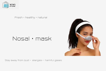 Nose cover Activated Charcoal Nasal Mask nose filters- Reusable Dust & Pollen Protection for Allergies, Hay Fever, Pollution - Breathable Nose Cover (Free 10 replacement filters)