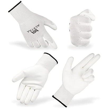 ACKTRA Ultra-Thin PU Safety WORK GLOVES 12 Pairs, WG002 Black/Black, Small - color: Black/Black, size: Small (Pack of 12)