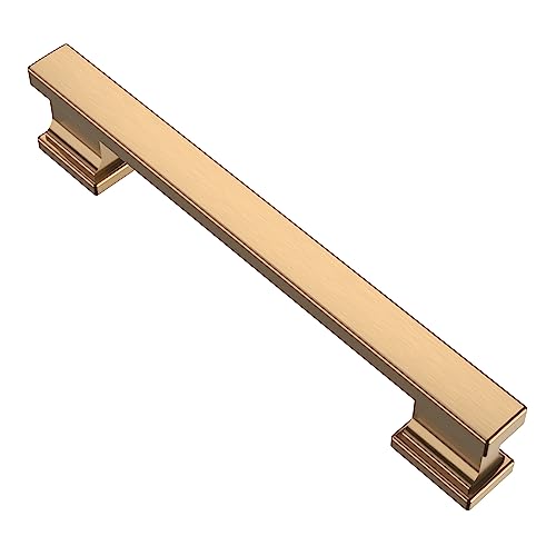 Alzassbg 10 Pack Champagne Bronze Cabinet Pulls, 5 Inch(128mm) Hole Centers Kitchen Cabinet Handles for Cabinets and Drawers AL3061TGP - color: Champagne Bronze, size: 5" Hole Center