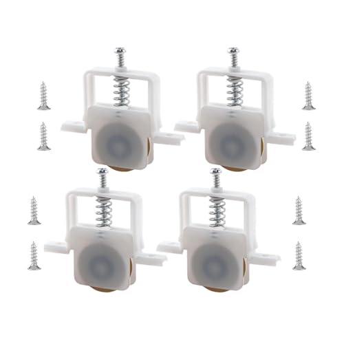 Set of 4 x 1-inch Sliding Screen Door Roller Replacement Kits, B691 and B695 Sliding Screen Door Rollers, Suitable for DIY Screen Door Roller Replacement (Includes 8 Screws) - size: 1-inch Spring-Loaded Screen Door Rollers