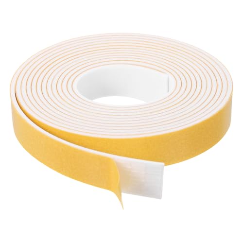 uxcell 1 Roll Foam Weather Stripping, 1/2" Wide X 1/16" Thick X 6.56 Ft Door Seal Strip Adhesive Foam Tape White Insulation Strip for Door Window - size: 1/2"x 1/16"x 6.56 Ft