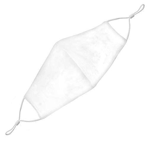 Washable Face Mask with Non-Adjustable Ear Loops & Nose Wire - color: Solid - White