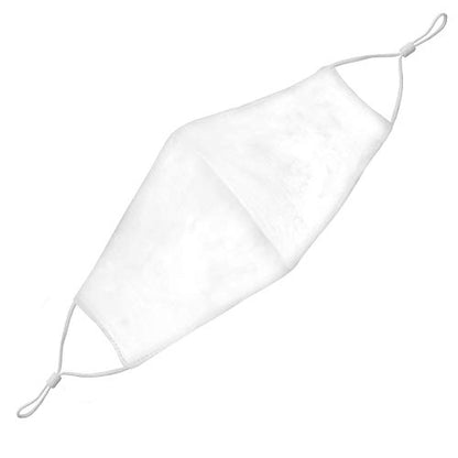 Washable Face Mask with Non-Adjustable Ear Loops & Nose Wire - color: Solid - White