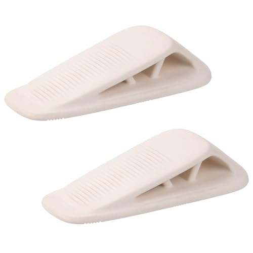 Fursafe&Q Rubber Door Stoppers for Bottom of Door, Door Stop Wedge with Holder, Heavy Duty Doorstops 2 Pack, Wall Protector for Home & Office & School & Commercial Doorstop Keep Open Stack White - color: White, size: 2 Pack