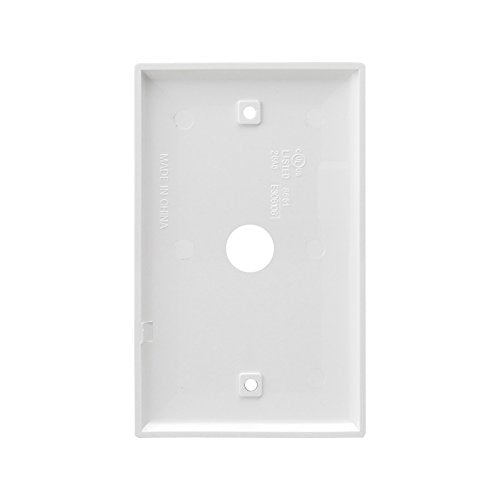 ENERLITES 1 Gang 0.406 Inch Hole Telephone/Cable Wall Cover, Fade Resistant Unbreakable Polycarbonate with Smooth Surface, 8661-W White - size: 1 Pack, style: Wall Plate