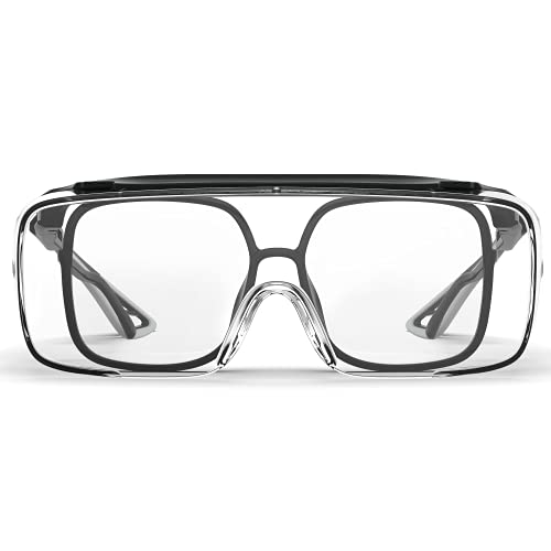 Safety Glasses Anti Fog Goggles Protective Eyewear Blue Light Blocking Anti Dust UV Protection Glasses For Men Women - color: Black Ash