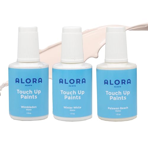 Alora Touch-Up Paint | Matte Finish for Drywalls, Concrete, Brick, Tile, Doors, Cabinets & More | Multi-Tone White Repair Kit | Quick-Dry, Low-Odor, Ultra-Low VOC | No Sanding or Primer Needed | 3 Pack - color: White 3 Pack