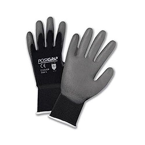 West Chester PosiGrip 715SUGB PU Palm Coated Nylon Gloves - [Pack of 12] Large, Knit Wrist, Heavy-Duty Gloves - size: Large