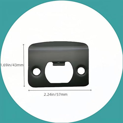 Door Strike Plates, 10Pack Stainless Steel Deadbolt Strike Plates, Full Lip Round Corner Strike Plates, Door Reinforcement Kit, for Home Office Door Frame Repair(Black)