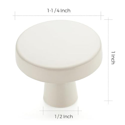 Ravinte 25 Pack Drawer Pulls 1-1/4 Inch Kitchen Cabinet Knobs Solid Round Dresser Drawer Knobs White Dresser Knobs Simple Cabinet Hardware for Cupboard - color: White