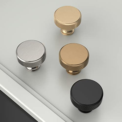 Amerdeco 10 Pack Matte Black Knurled Cabinet Knobs Kitchen Cabinet Handles for Drawer Dresser, Cupboard and Wardrobe ZH0036 - color: Matte Black
