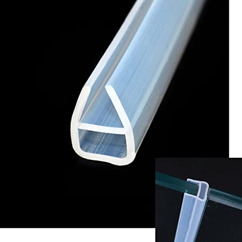 Shower Door Seal Strip, 78.7" Soft Frameless Glass Shower Door Sweep Side Seal to Stop Shower Leaks U Type,Fit for 10mm (3/8”) Glass Door Translucent - size: U-type-10mm